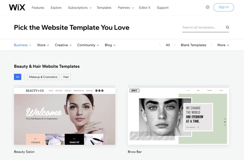 wix templates