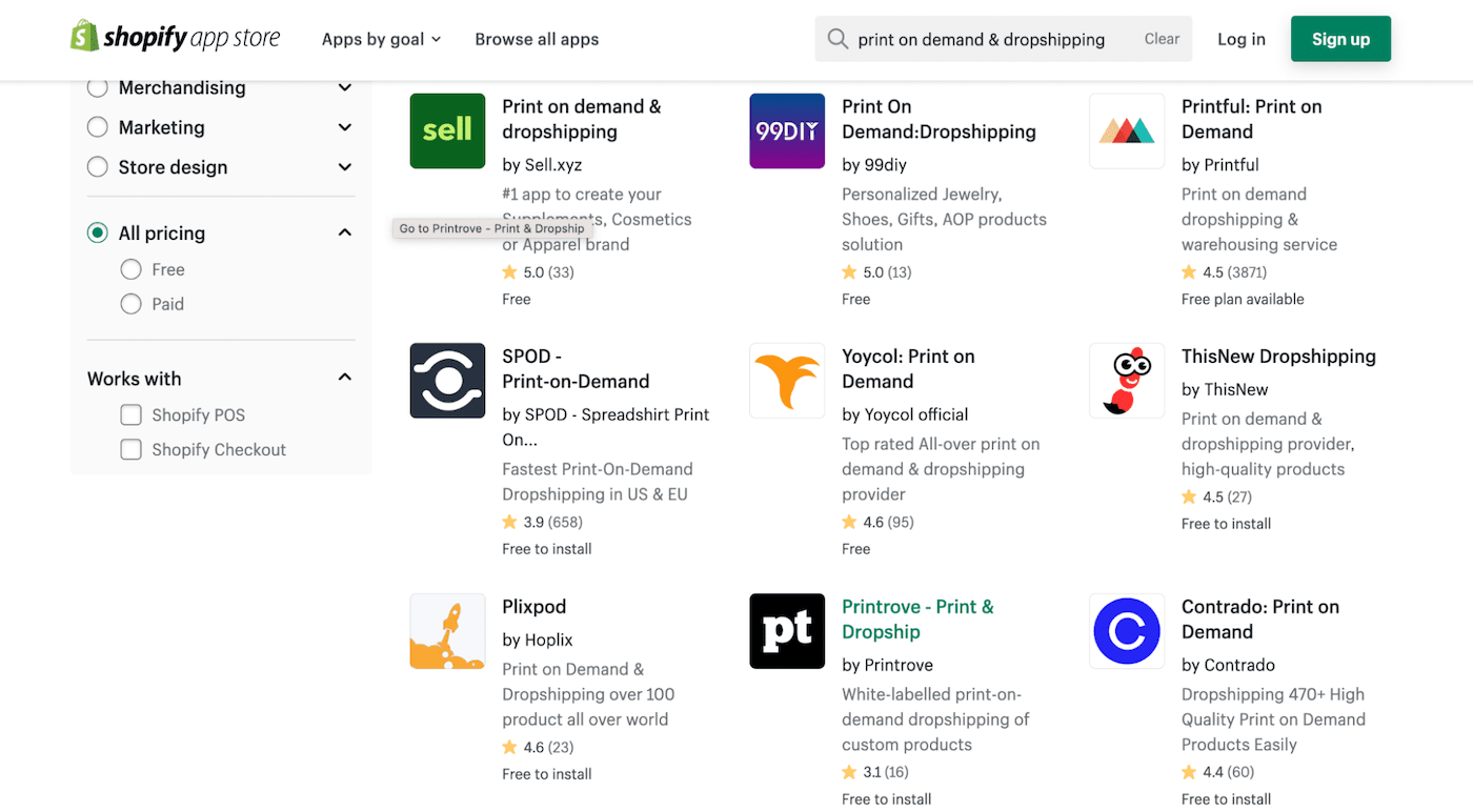 shopify print on demand apps