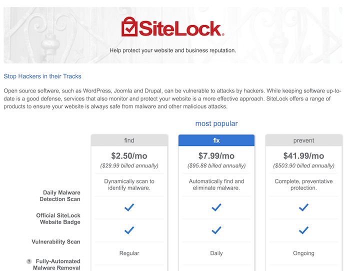 bluehost sitelock offer