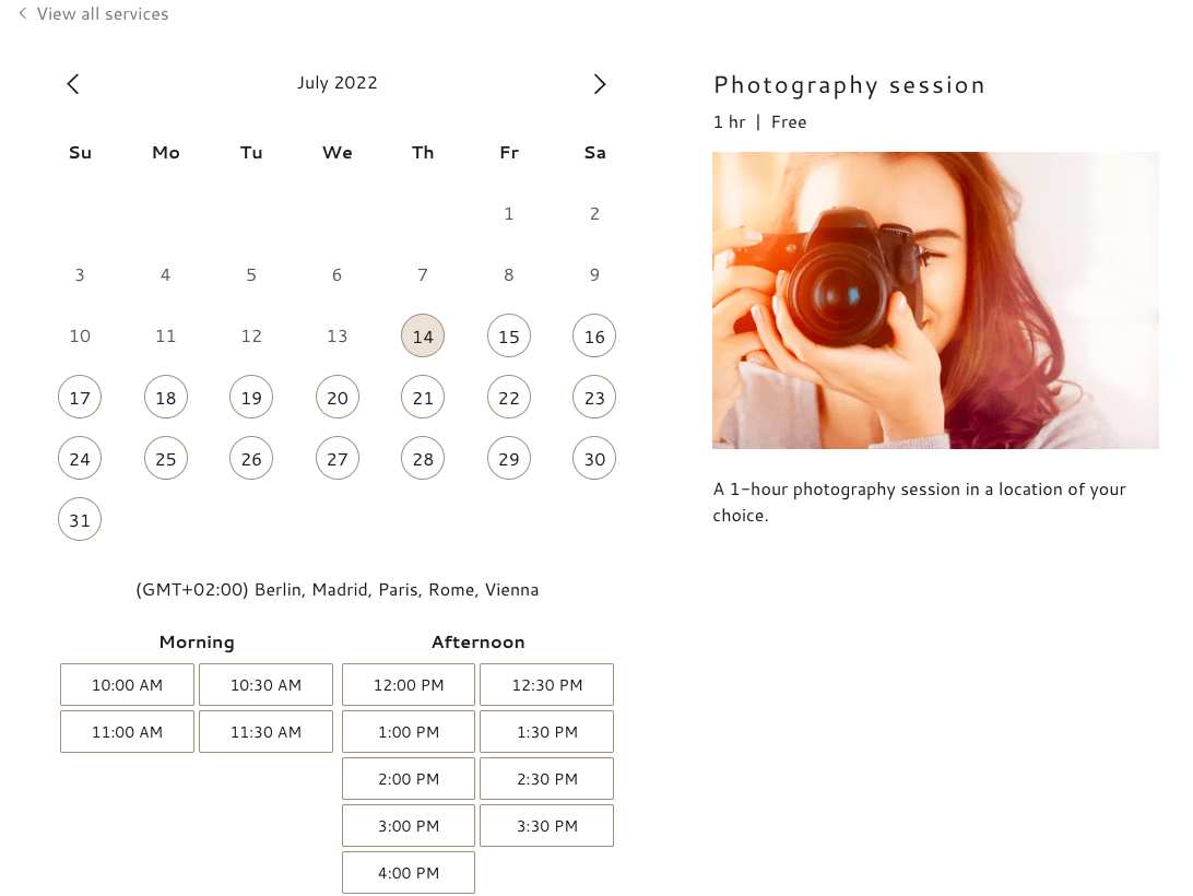 godaddy appointment booking calendar