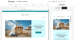 GoDaddy mobile preview