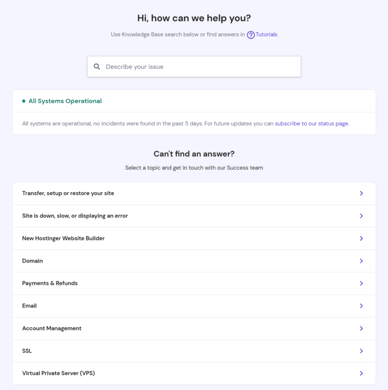 Hostinger knowledge base