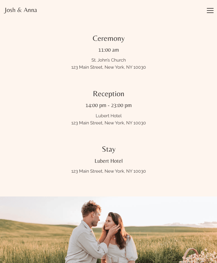 hostinger wedding website