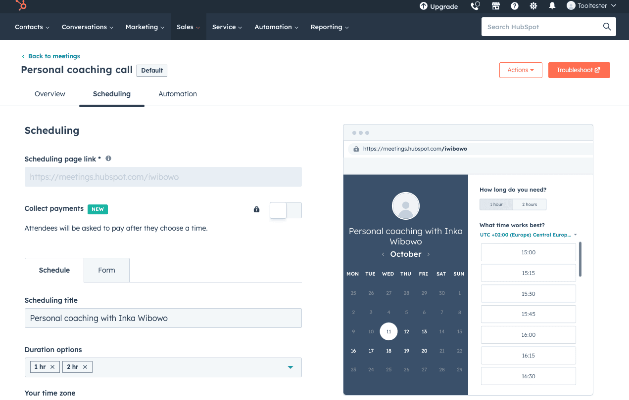 hubspot meeting scheduler