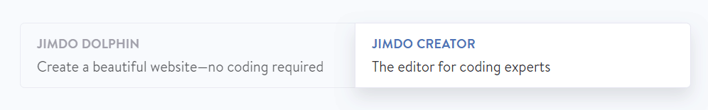 Jimdo Creator vs. Jimdo Dolphin