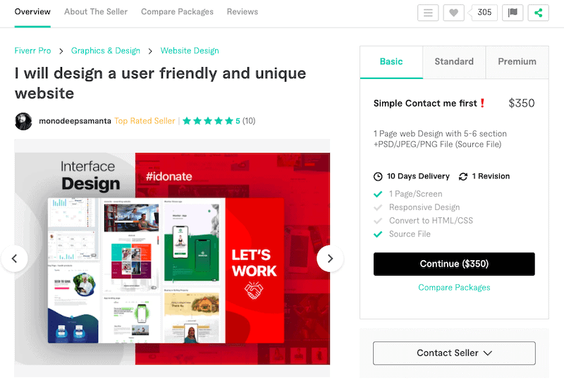 order page fiverr