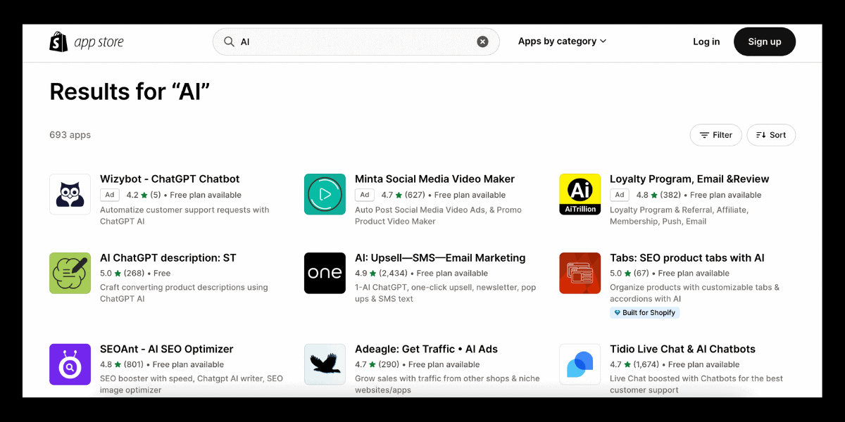 Shopify AI apps