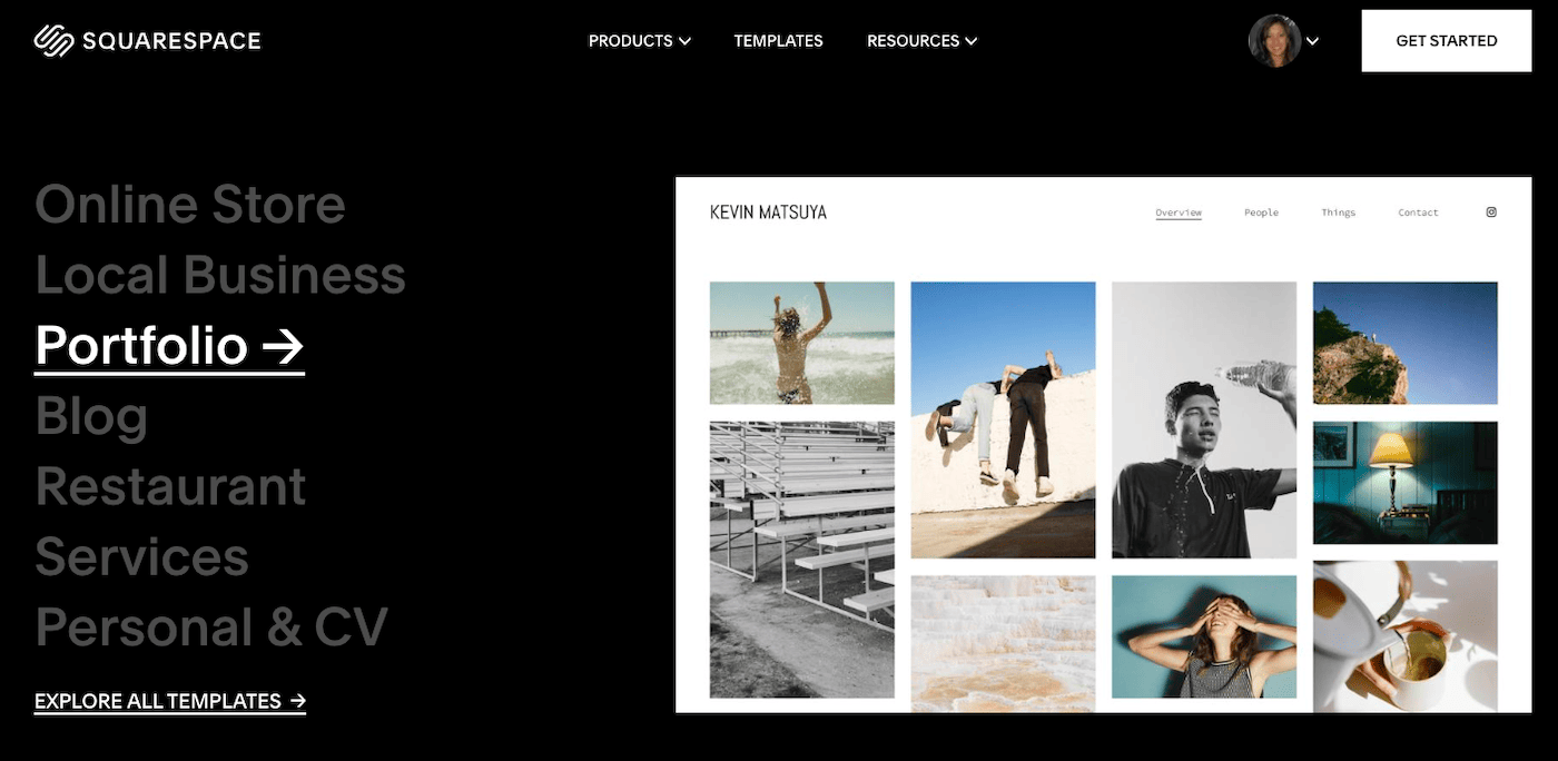 squarespace homepage