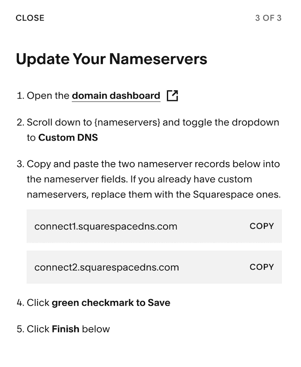 nameservers squarespace