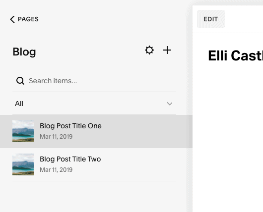 squarespace edit blog