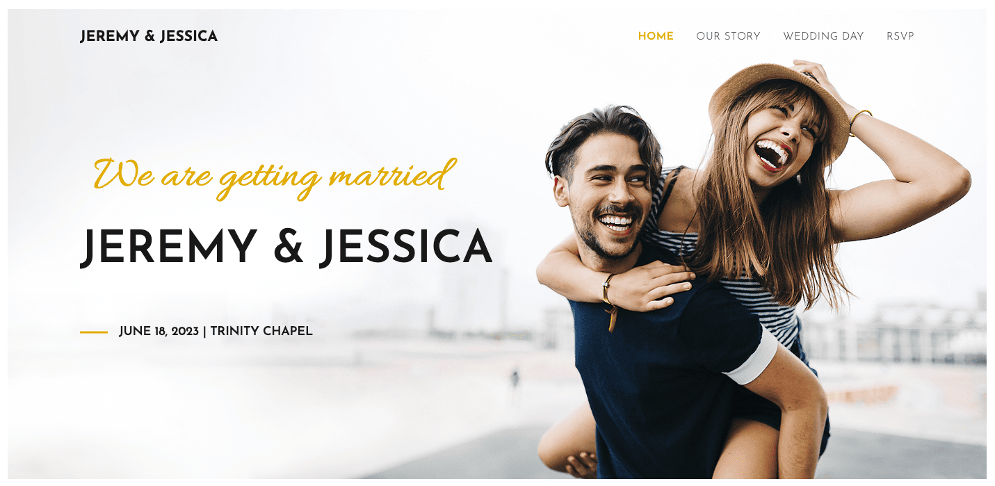 webnode wedding template