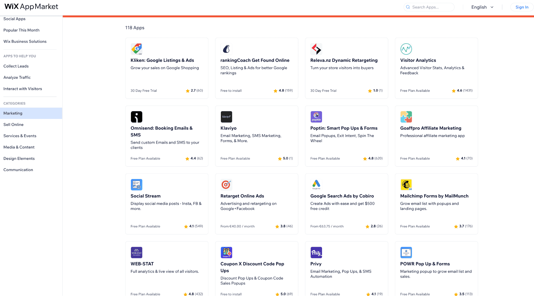 wix app market