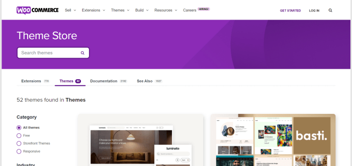 WooCommerce theme store