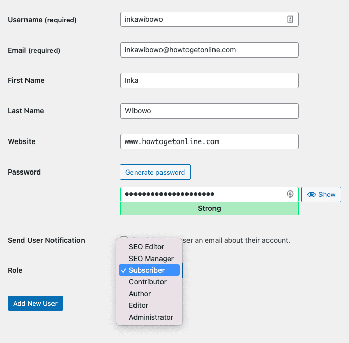 wordpress roles